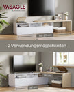 L-format TV-skåp – Justerbar längd – Molnvit naturbeige