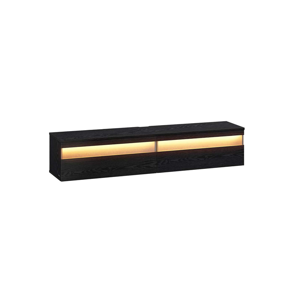 Hängande TV lowboard – Modern design – Svart ebenholts