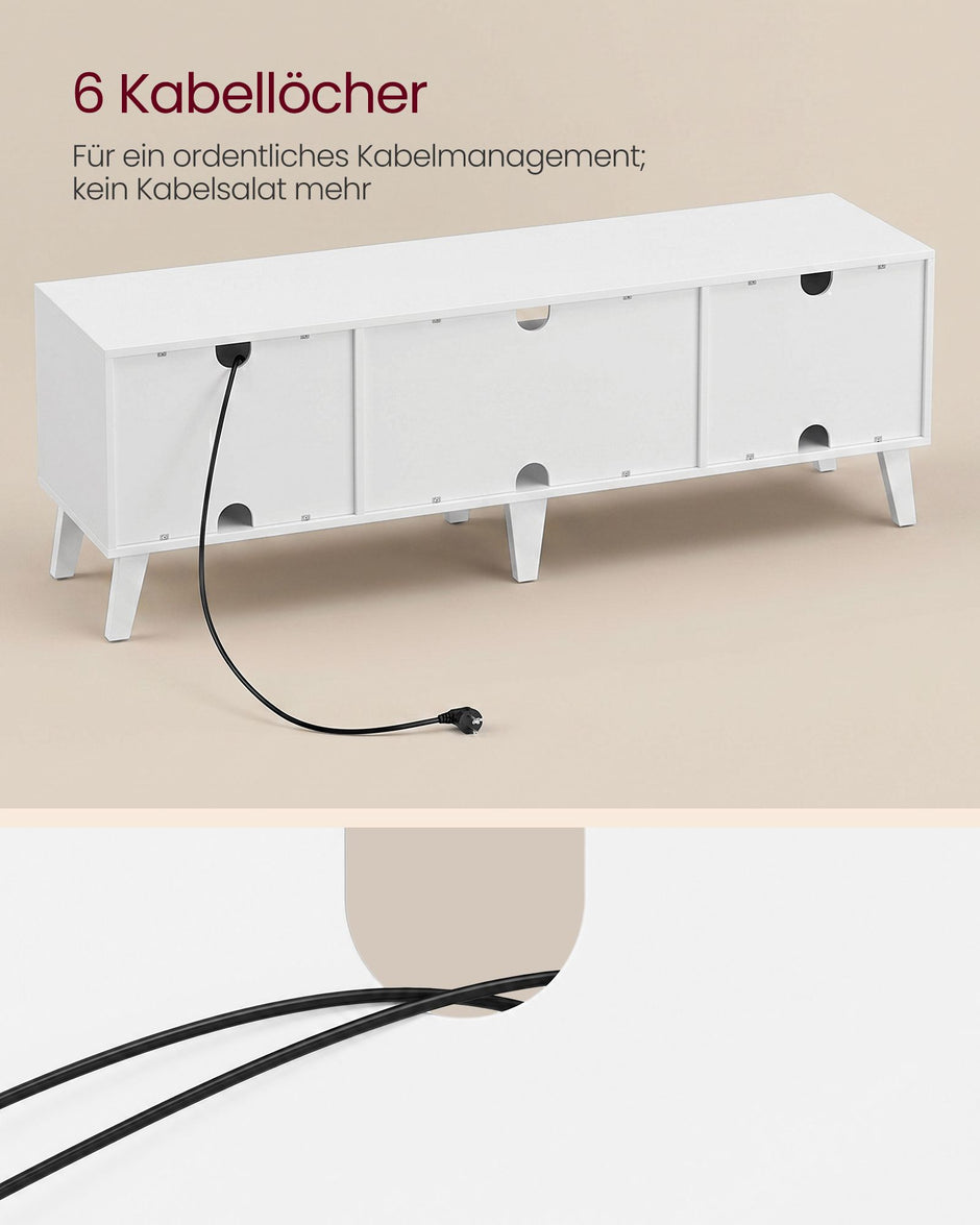 Tv-meubel - Voor Televisies tot 65 Inch - Wolkwit - 147 x 39 x 50,1 cm