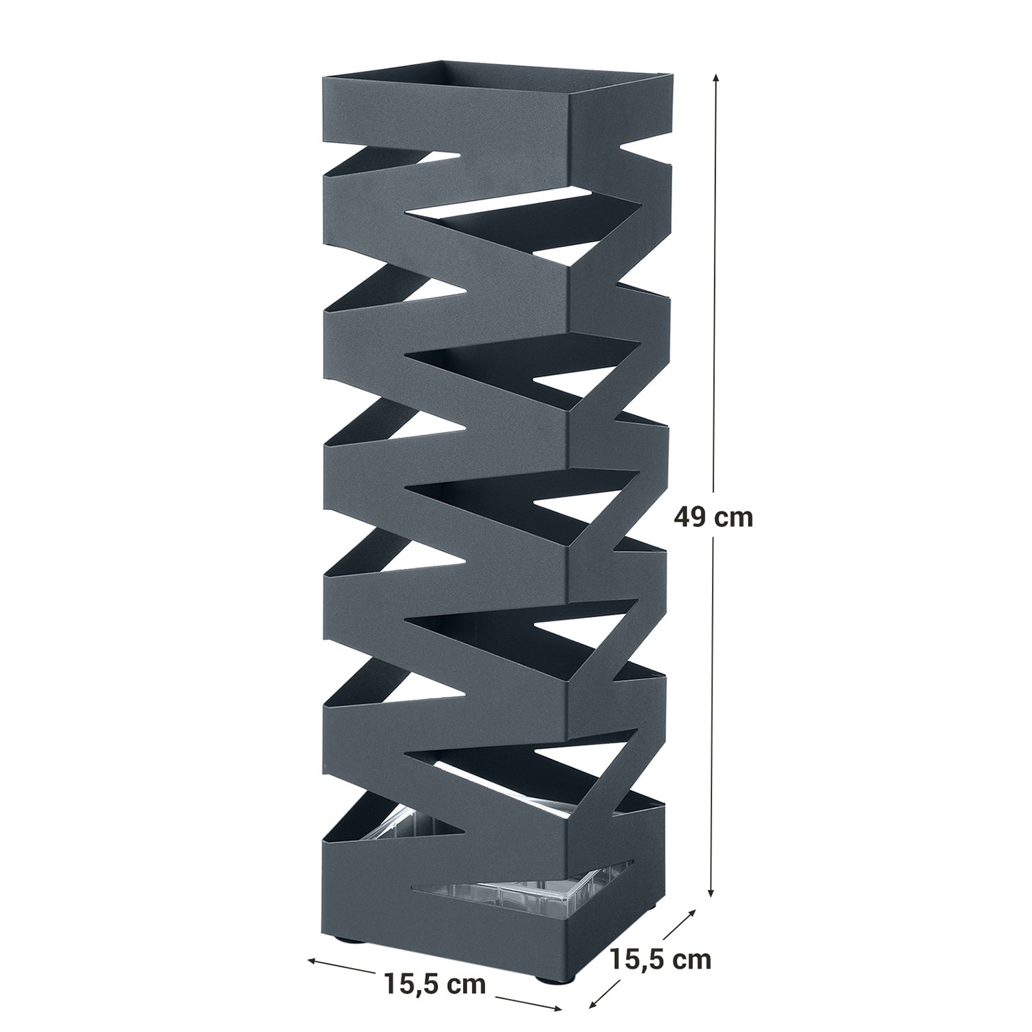 Paraplystativ – fyrkantig design – metall – antracit