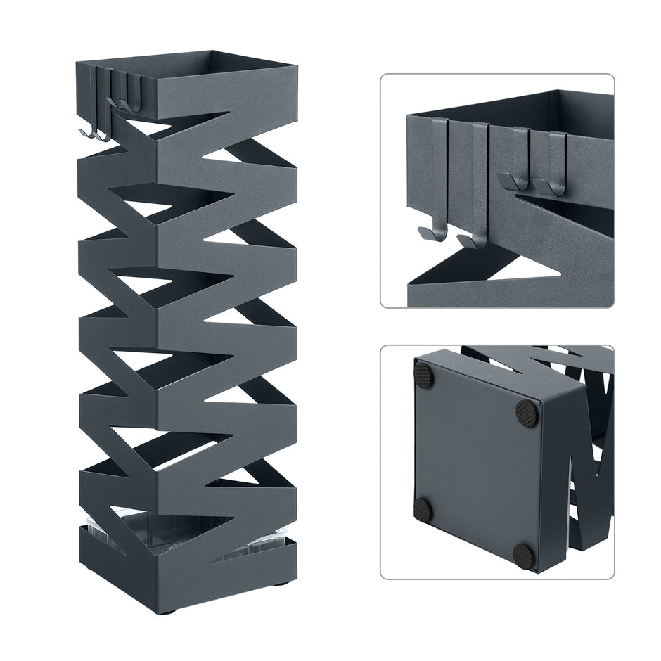 Paraplystativ – fyrkantig design – metall – antracit