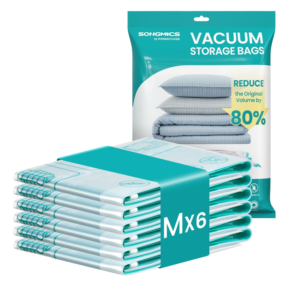 Vacuümzakken - 70 x 50 cm - 6 zakken - herbruikbaar - transparant - maximaal gewicht 0,4 kg
