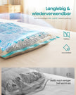 Vacuümzakken - 80 x 60 cm - Transparant - Geschikt voor kleding en beddengoed - Totaal gewicht 0,5 kg