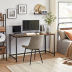 Skrivbord - datorbord - trä topp - metallram - brun / svart