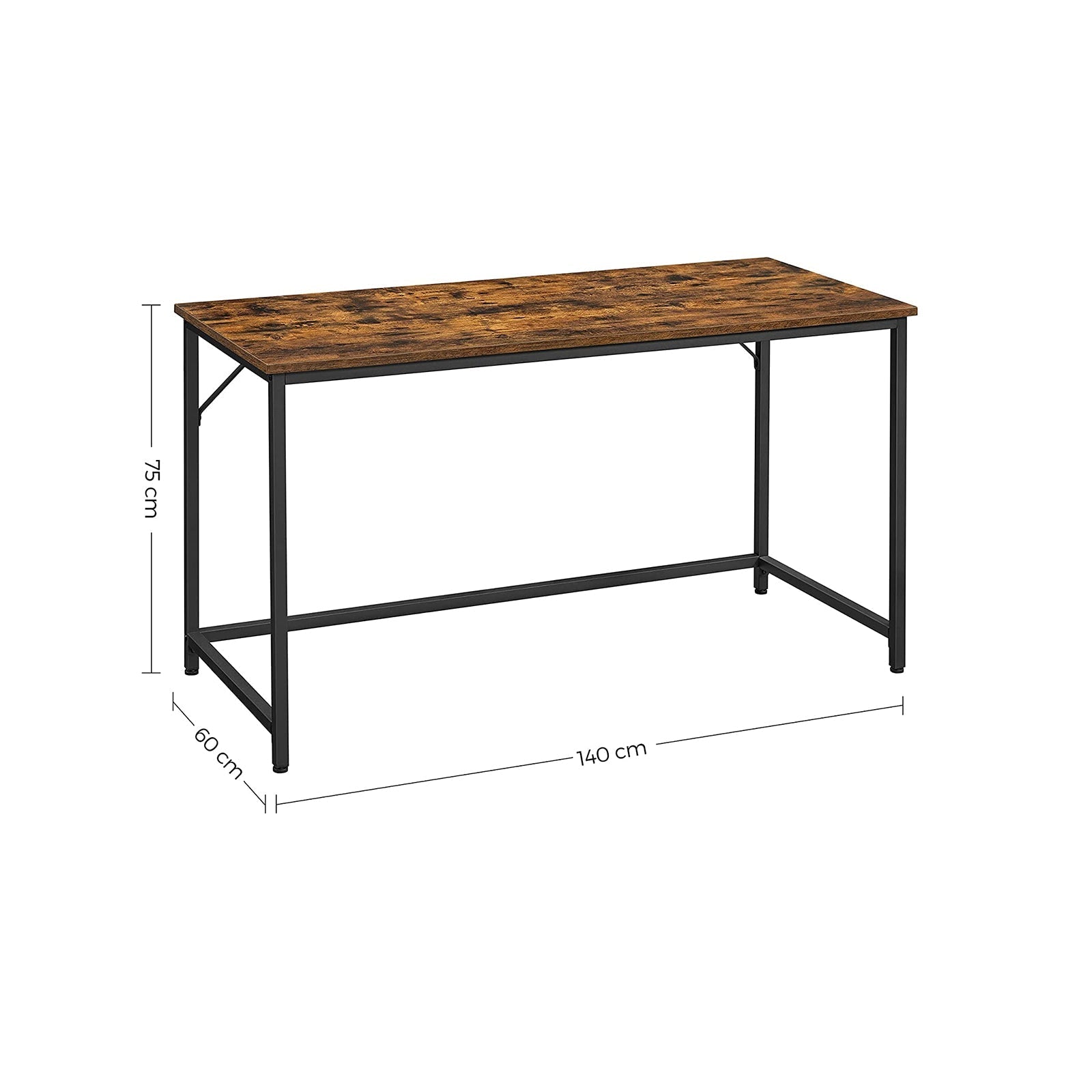 Skrivbord - datorbord - trä topp - metallram - brun / svart