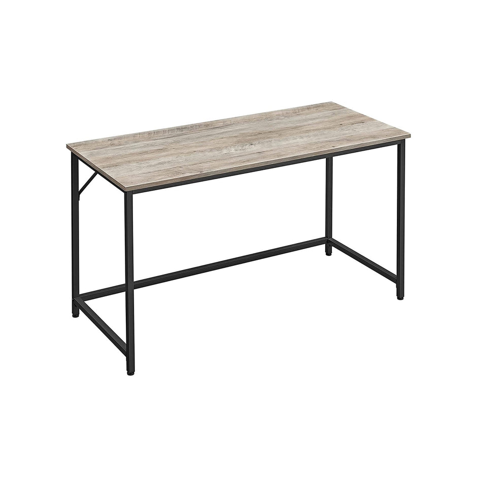 Skrivbord – Träskiva – Metallram – Vintage brun/svart