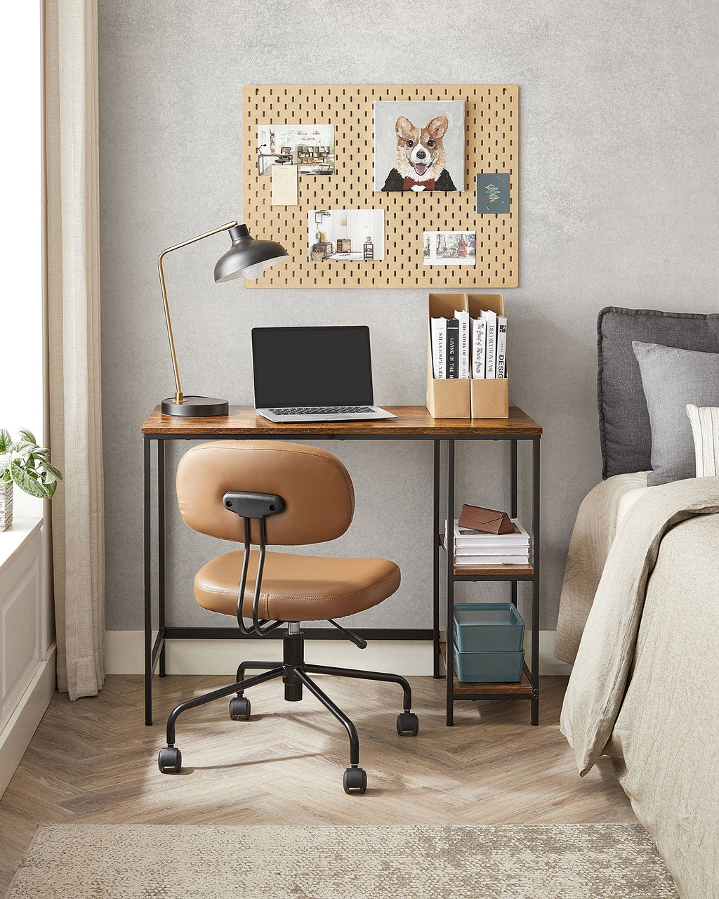 Bureau - Industrial Look - med 2 hyllor