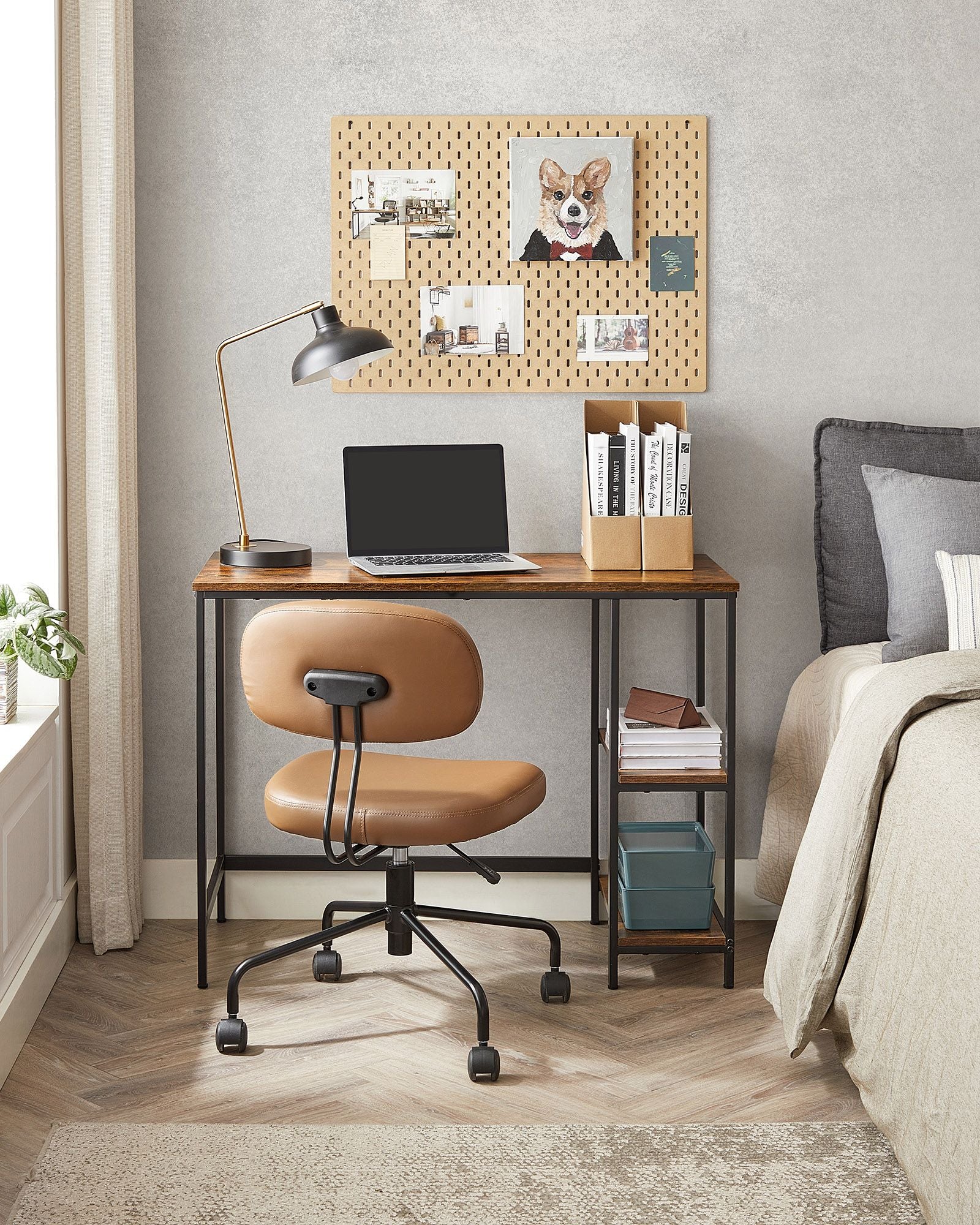 Bureau - Industrial Look - med 2 hyllor