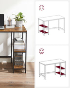 Bureau - Industrial Look - med 2 hyllor