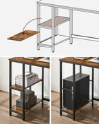 Bureau - Industrial Look - med 2 hyllor
