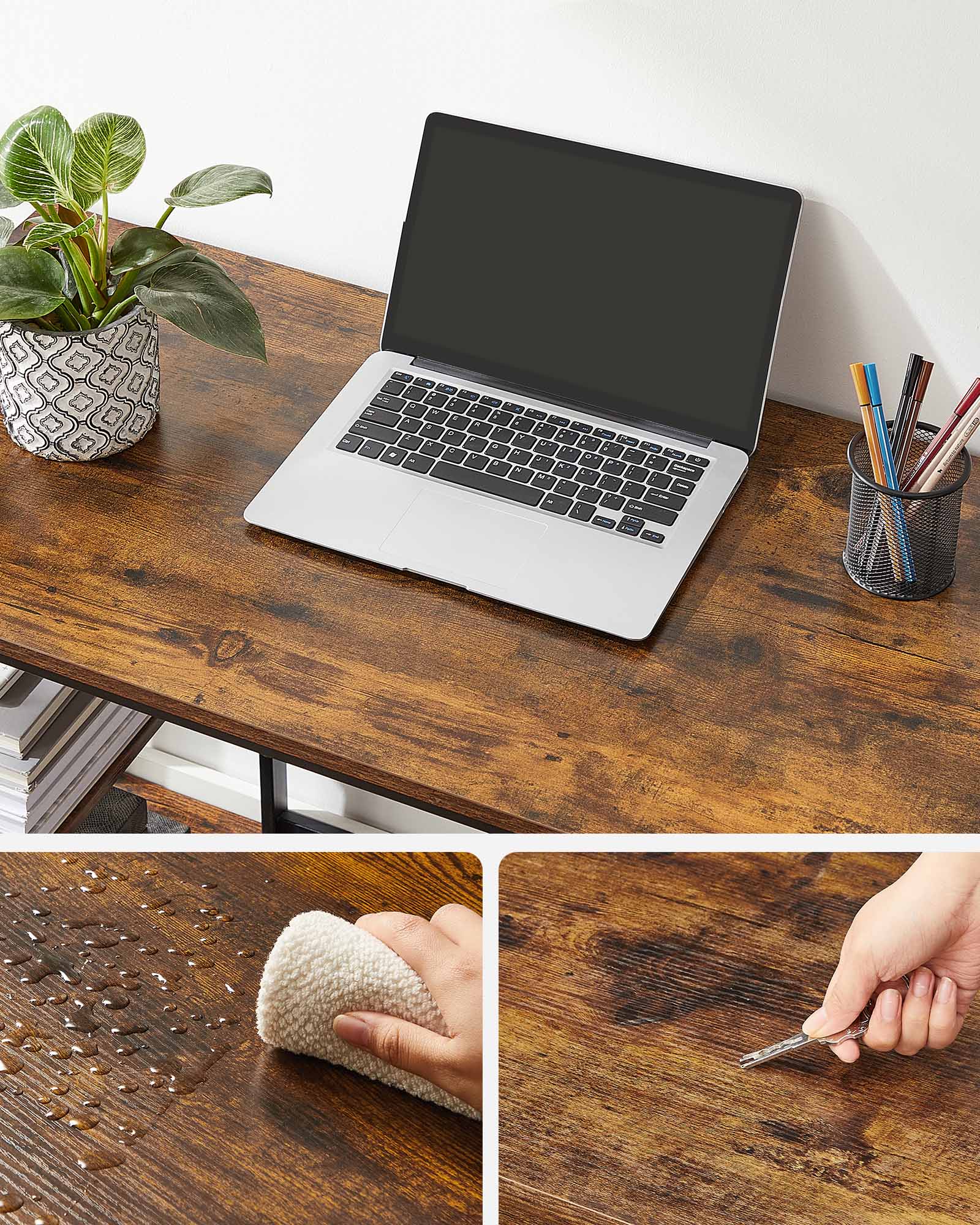 Bureau - Industrial Look - med 2 hyllor