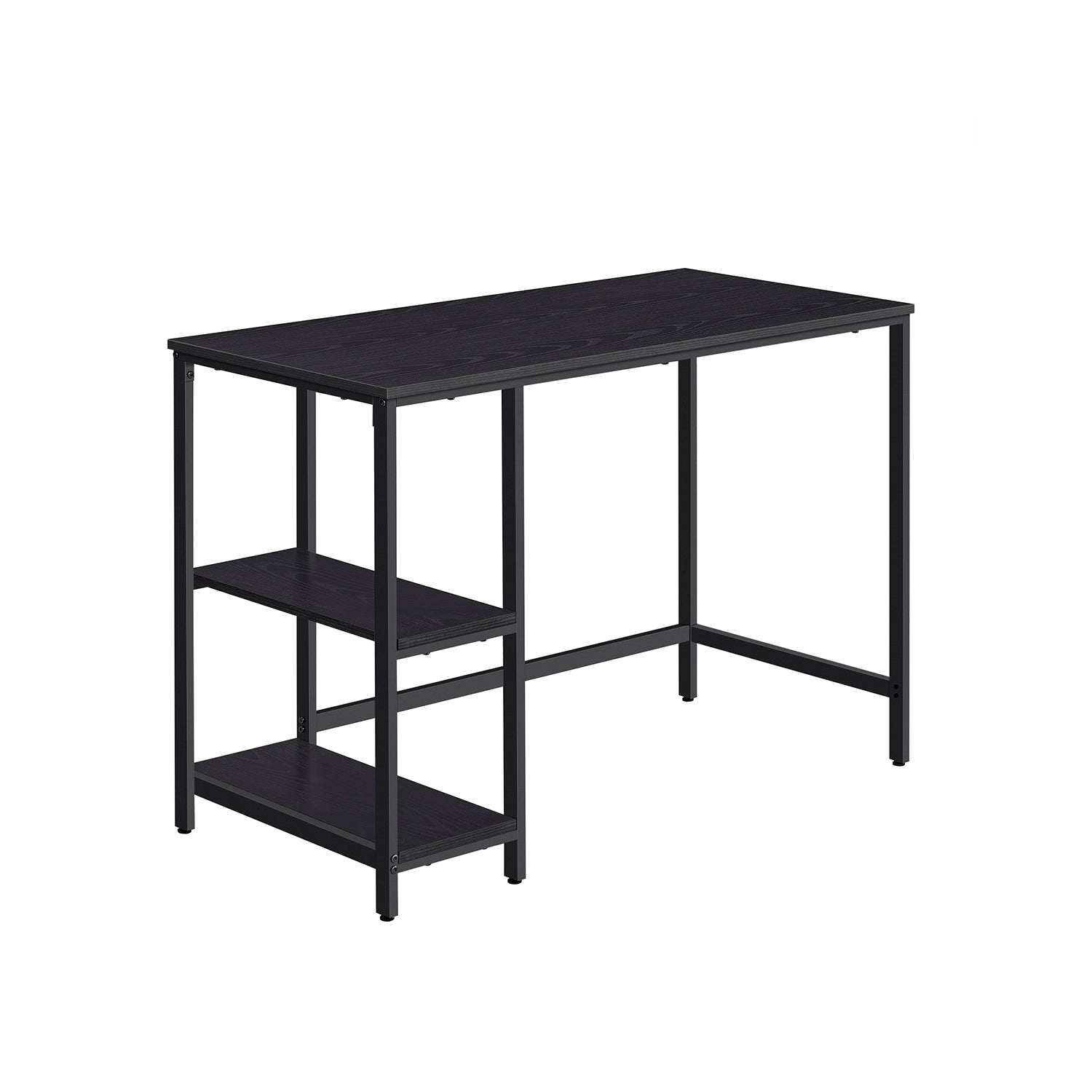 Bureau - med 2 hyllor - Ebbenzwart stålram