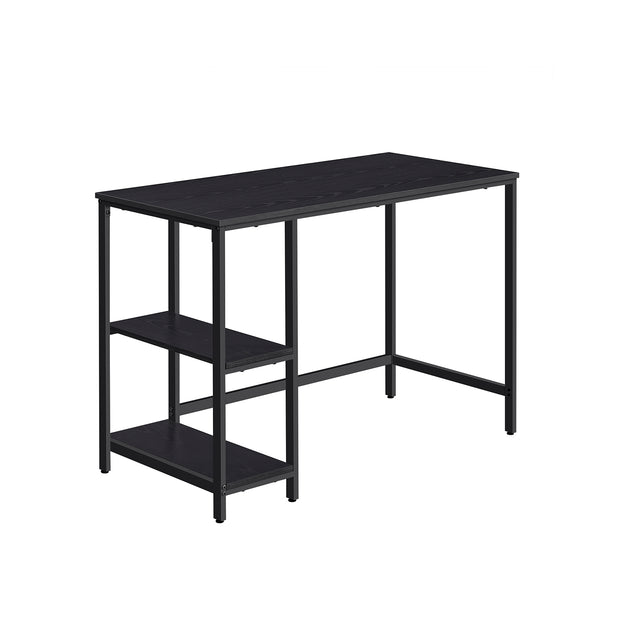 Skrivbord – med 2 hyllplan – lönnvit