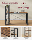 Datorbord – med hyllor – vintage brun-svart
