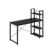 Datorbord – med hyllor – vintage brun-svart