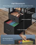 Skrivbord med lådor och uttag i ebenholts svart