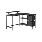 L-formad skrivbord-med 2 lådor-135 × 105 cm