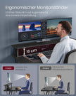 Skrivbord med monitorstativ – 135 cm – svart