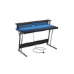 Skrivbord med monitorstativ – 135 cm – svart