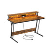Skrivbord med monitorstativ – 135 cm – svart