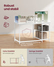 Hoekbureau - 110 x 80 x 76 cm - in hoogte verstelbare plank - esdoornwit - 50 kg maximaal draagvermogen tafelblad - 15 kg maximaal draagvermogen plank