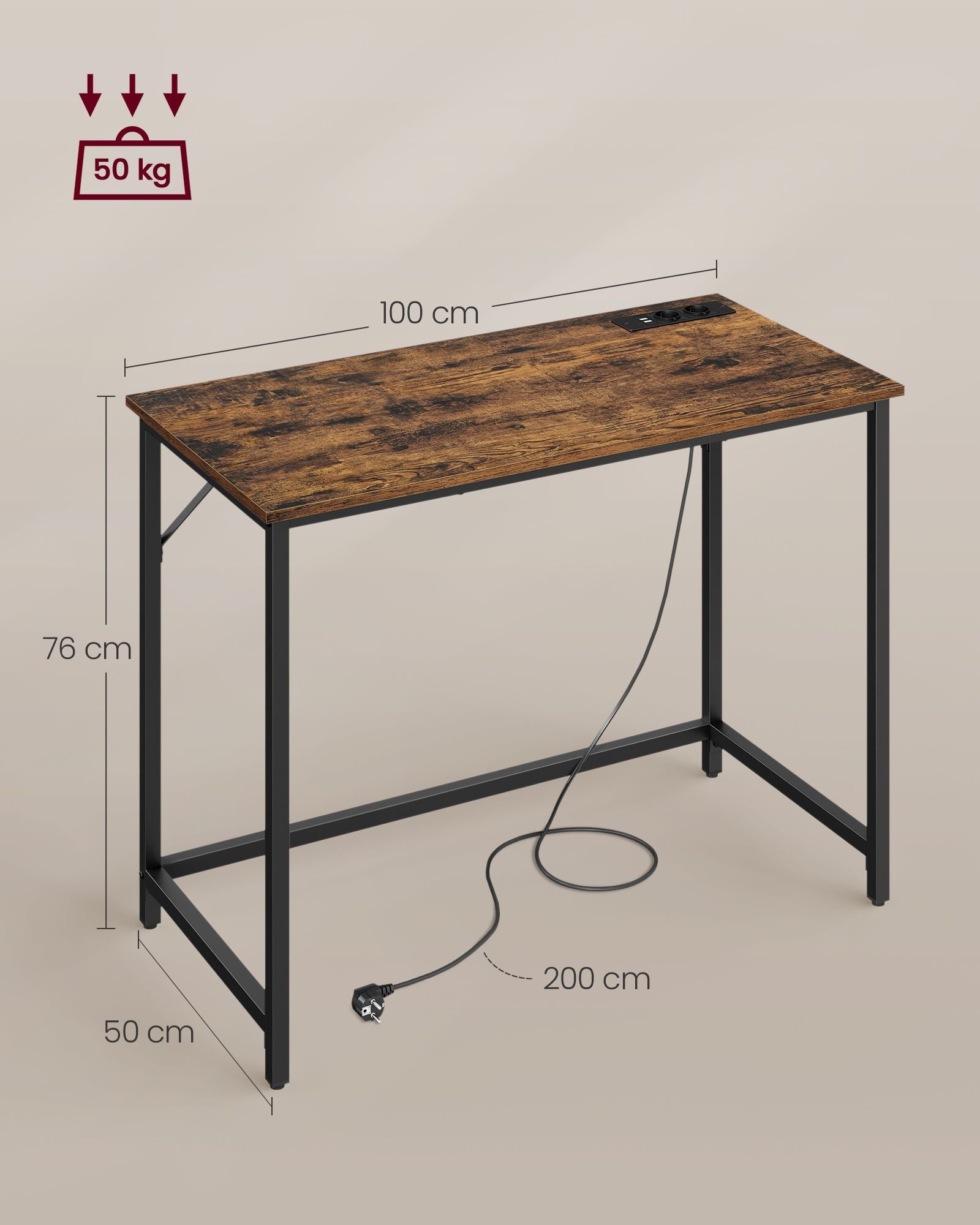 Spelbord – med LED-belysning – vintage brunt och bläcksvart