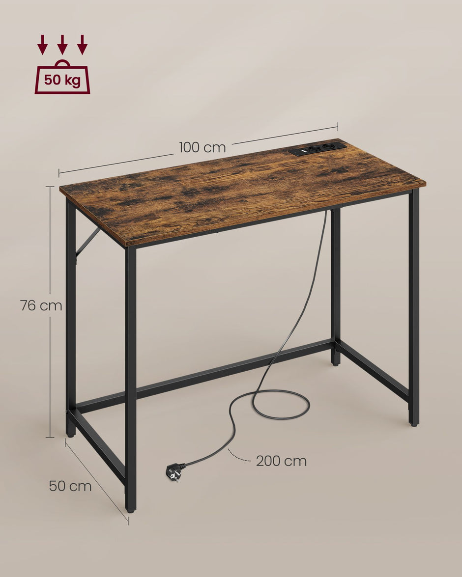 Spelbord – med LED-belysning – vintage brunt och bläcksvart