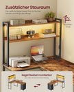Hoekbureau - L-Vorm - Ledverlichting - Met Stopcontacten - Vintage Bruin-Zwart