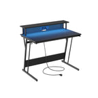 Skrivbord med socket 60 x 120 x 76 cm sot svart