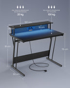 Skrivbord med socket 60 x 120 x 76 cm sot svart