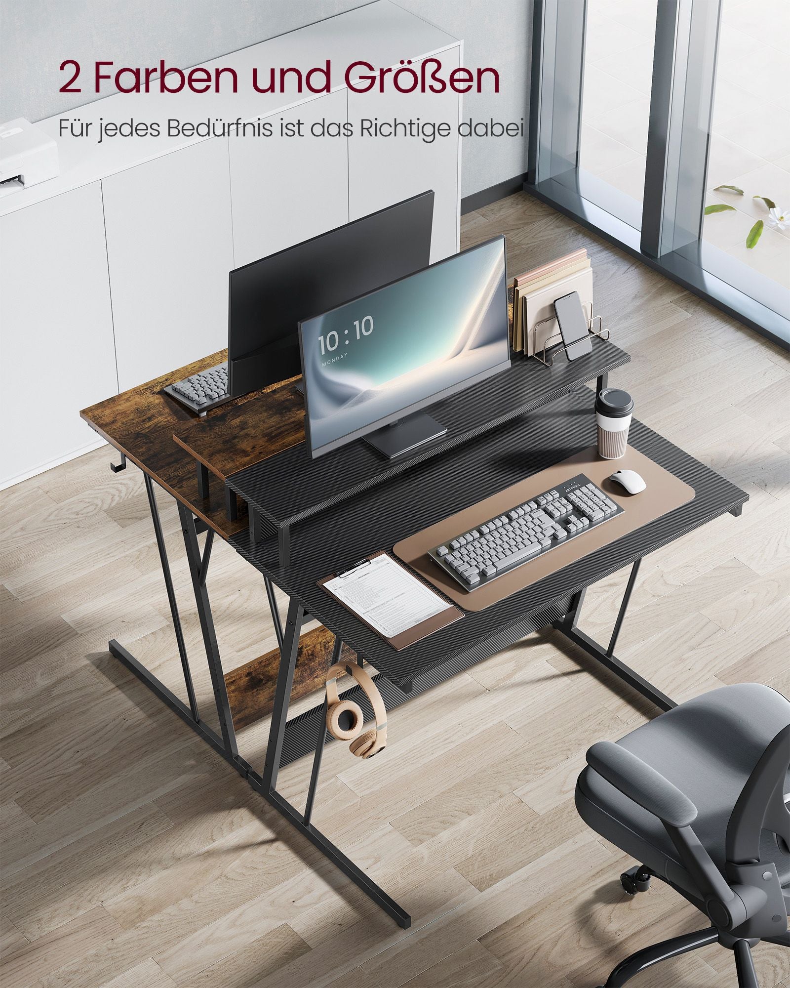 Skrivbord med socket 60 x 120 x 76 cm sot svart