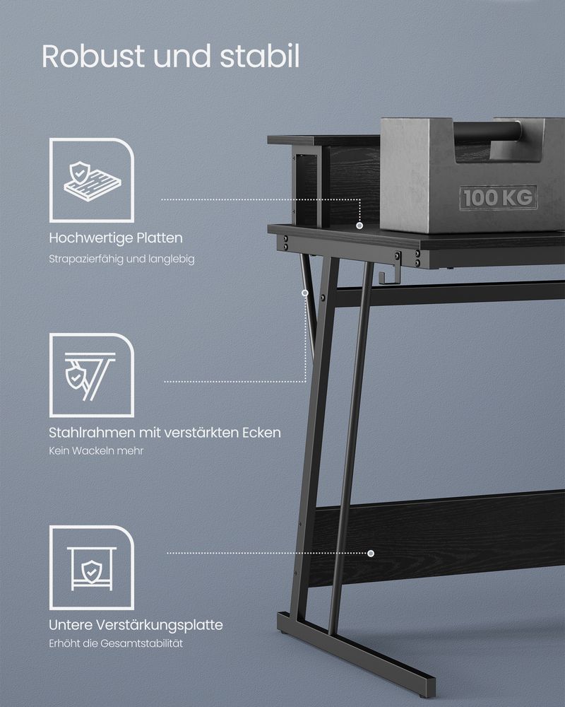 Spelbord – Med LED-belysning och uttag – Svart
