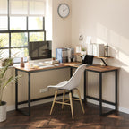 Corner Agency - l -formad skrivbord - med monitorfäste - 140 x 130 x 76 cm - svart