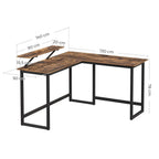 Corner Agency - l -formad skrivbord - med monitorfäste - 140 x 130 x 76 cm - svart