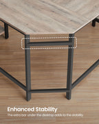 Bureau - L -Hoekbureau med 2 hyllor - Space -Saving - Industrial Design