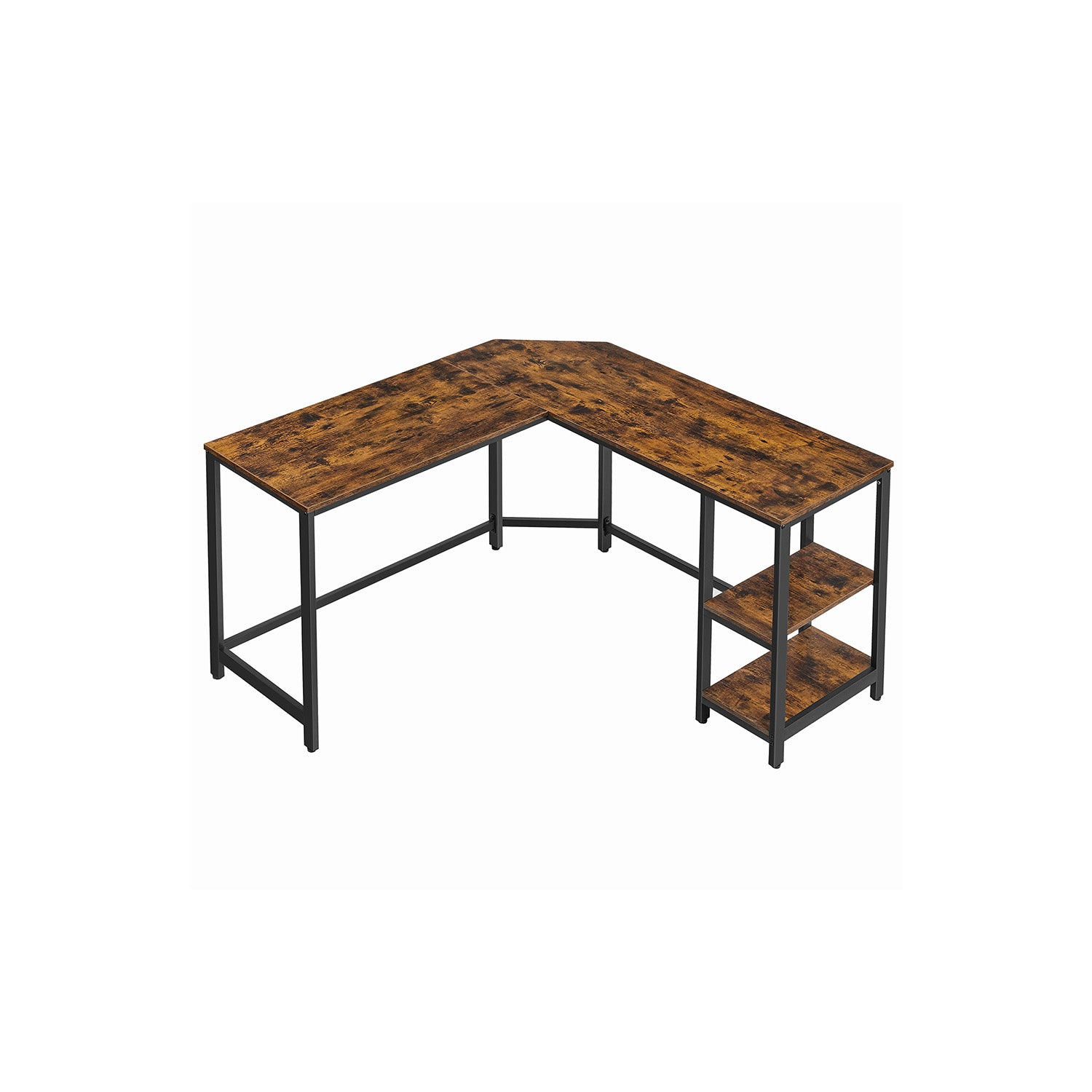 Corner Agency - Datortabell i L -SHAPE - Industrial Design - Vintage Brown/Black