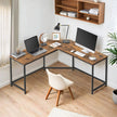 L-format skrivbord - spelbord - Vintage Brown Ink Black