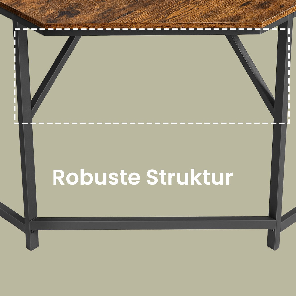 L-format skrivbord - spelbord - Vintage Brown Ink Black