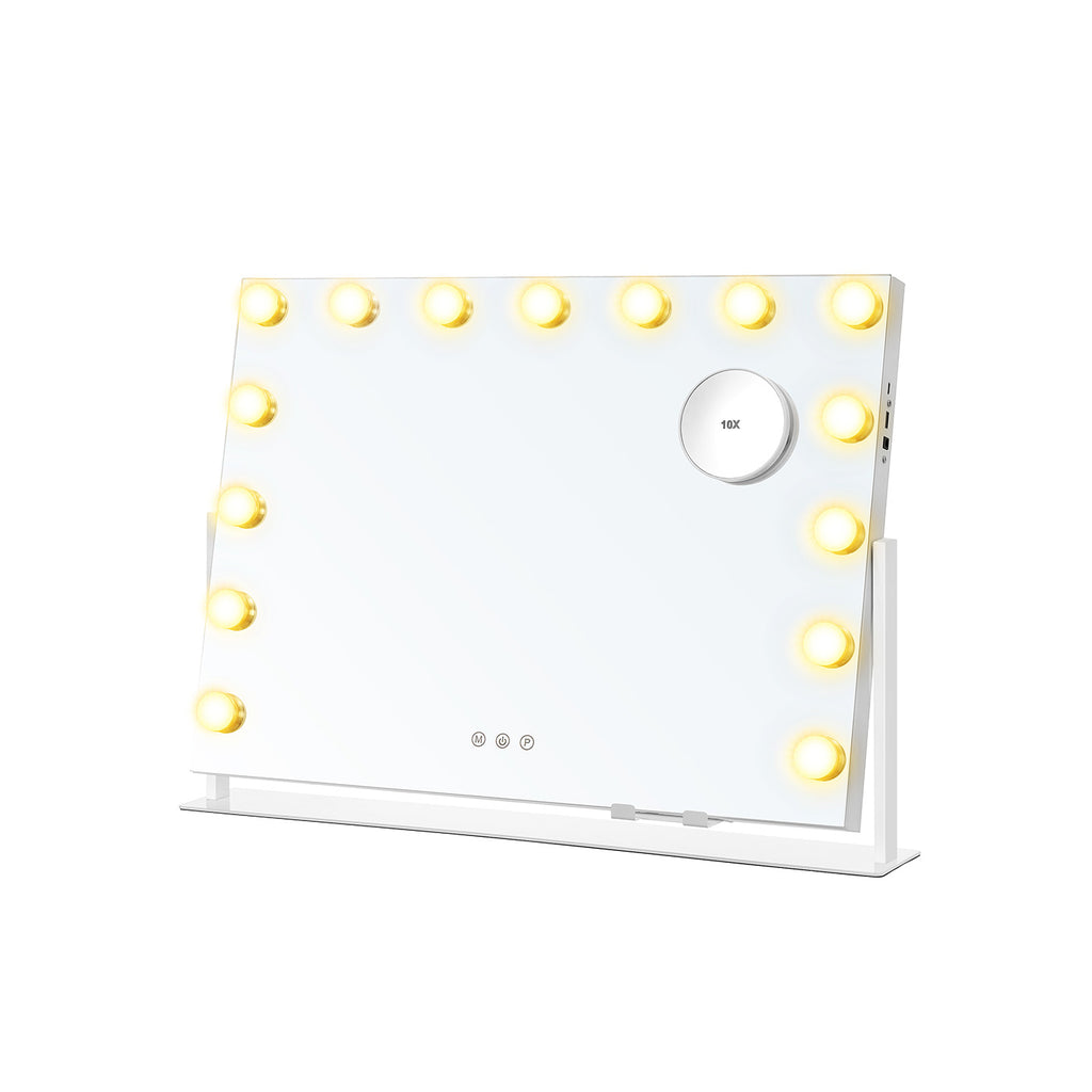 Make-up Mirror-With Lighting-laddande Gates-Mat White