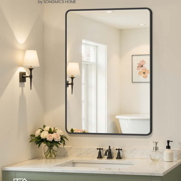 Väggspegel – Rektangulär – Aluminiumram – Modern design