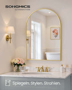 Väggspegel – Böjd – Aluminiumram – Modern design