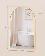 Väggspegel – Böjd – Aluminiumram – Modern design