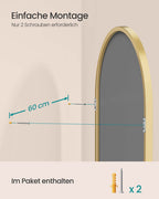 Väggspegel – Böjd – Aluminiumram – Modern design