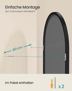 Väggspegel – Böjd – Aluminiumram – Modern design