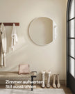 Ronde Wandspiegel – Ø 61 cm – Metalen Frame – Mat wit