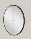 Ronde Wandspiegel – Ø 90 cm – Metalen Frame – Mat zwart