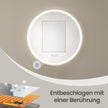Ronde Badkamerspiegel - Met Ledverlichting - Dimbaar - 61 cm - Wit