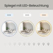 Ronde Badkamerspiegel - Met Ledverlichting - Dimbaar - 61 cm - Wit