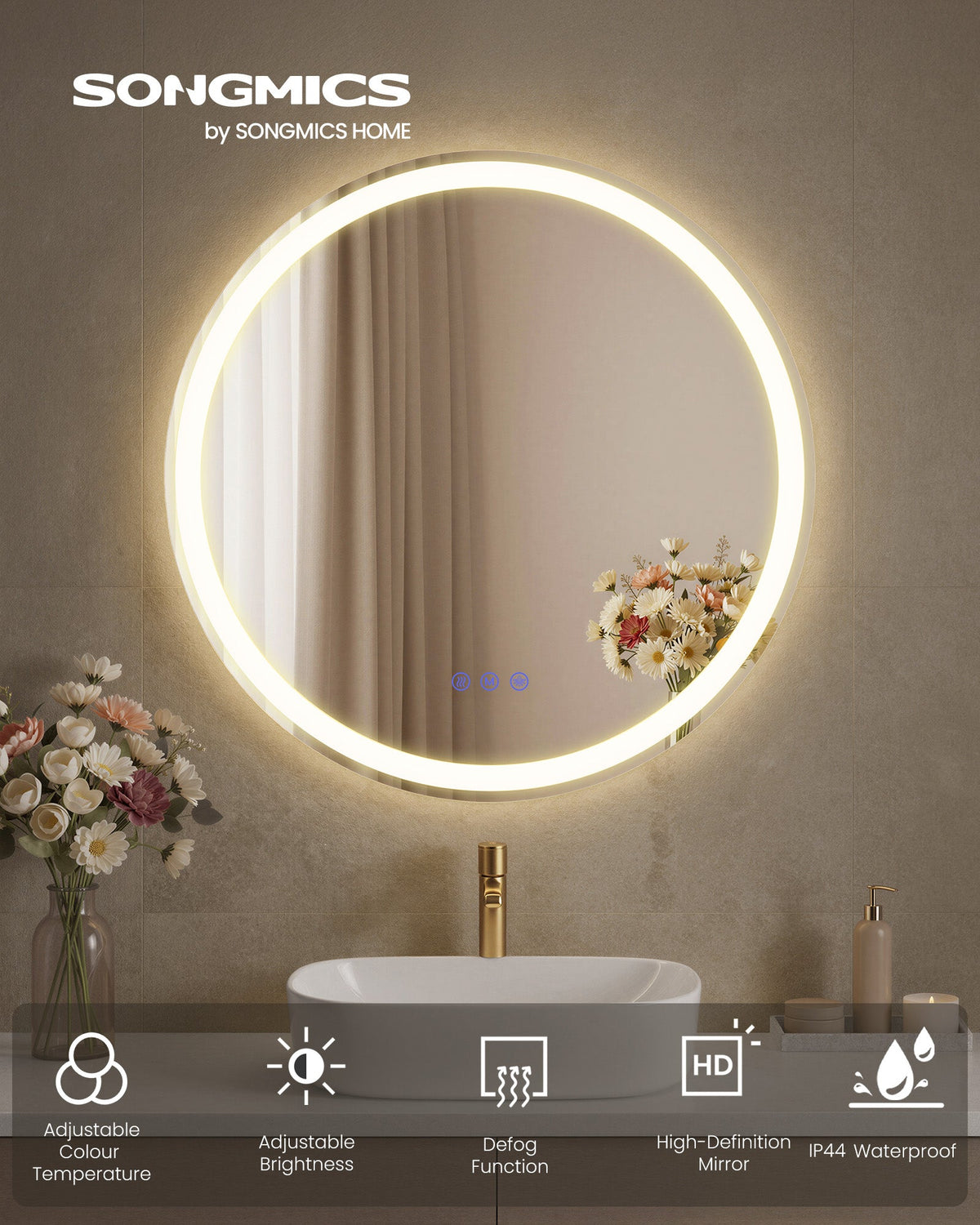 Hollywood Mirror - With Dimmable LED Lights