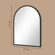 Wandspiegel - Gebogen - Aluminium Frame - 40 x 30 cm - Zwart